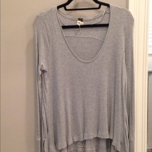 Waffle knit free people sweater sky blue